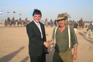 Kelvin Crombie with Ambassador James Larsen at 2007 re-enactment in Beersheba